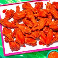 30 Wings · 30 crispy fried bone-in chicken wings in your choice of sauce