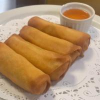 Egg Roll · Deep - fried four pieces vegetable egg rolls.