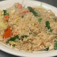 Fried Rice · Choice of meat with egg, onion, tomato, pea and carrot.