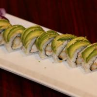 Caterpillar Roll · In: Fresh Water Eel, Crab, Cucumber
Out: Avocado