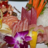 5 Kind Of Sashimi · Tuna, salmon, albacore, yellowtail, snapper (three of each).