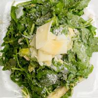 Arugula E Carciofi · Arugula, shaved parmesan and fresh artichoke hearts in a lemon and truffle dressing