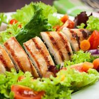 Grilled Chicken · Grilled Chicken, Romaine Lettuce, Tomato, Cucumber, Shredded Carrots and Avocado with Cilant...
