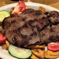 Plantain Chips And Grilled Steak / Tajadas, Bistec A La Plancha · 