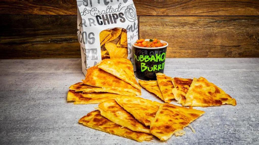 Quesadilla Pack · Try our quesadilla pack that is served with 3 quesadillas stuffed with cheese and your choice of meat! Served with a bag of chips and salsa!