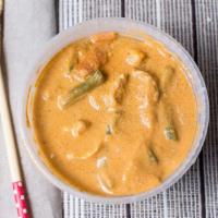 Panang · Panang curry. Green bean, carrot, bell pepper and sweet basil, simmered in coconut milk and ...