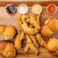 12 Pieces Chicken Strip And Rolls · Includes four rolls.