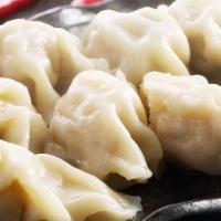 Homemade Dumplings / 手工大水餃(白菜豬肉)  · Boiled dumplings (12 pieces) stuffed with pork and Chinese cabbage.