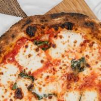 Margherita · fresh mozzarella + tomato sauce + fresh basil | (VEG) (GF crust is available)