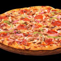 Combo Pizza · Pepperoni, mushrooms, olives, onions, green peppers, Italian sausage.