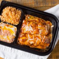 Enchiladas · 2Choice of chicken, beef or cheese.