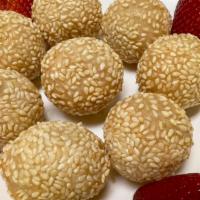 Sesame Ball 芝麻球 · Filled with a sweet red bean paste