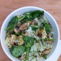 Vegan Bowl · Roasted herbed carrots, mushrooms & onions