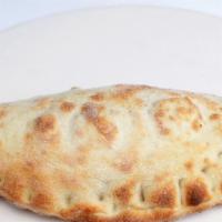 Sausage Ricotta Calzone · Nitrate free sausage, ricotta, mozzarella, organic pizza sauce