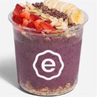 Almond Butter Acai Bowl. · Acai, almond butter, blueberry, banana, almond milk.