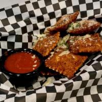 Rocky'S Ravioli, Fried · Lightly breaded and fried Ravioli. Served with a side of marinara and a sprinkle of Parmigia...