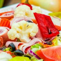 Antipasto Salad · Mixed greens, red cabbage, ham, salami, mortadella, provolone, tomatoes, black olives, peppe...