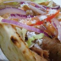 Gyro · Enjoy Grecian delight gyros that contain beef with a special spice blend.  Gyro is served on...