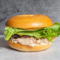 Turkey Chipotle · Turkey, bacon, avocado, lettuce, tomato, onion, chipotle mayo, Cheddar cheese.