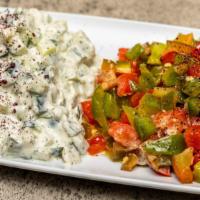 Khyar Bi Laban · Middle Eastern cucumber salad made with yogurt and olive oil.