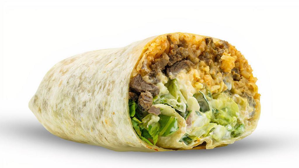 Burrito Supreme · Your choice of meat, rice, beans, salsa,  sour cream,  cheese, lettuce, guacamole,  and pico de gallo.