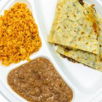 Small Quesadilla With Meat, Rice, And Beans · 
