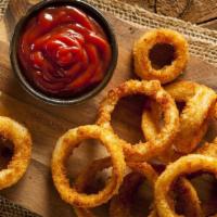Onion Rings · Thick cut, battered and golden fried onion rings.
