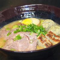 Chef'S Special Ramen · Ramen noodles with bean sprouts, home-made meatballs, fish cake, half egg, 2 slices chashu (...