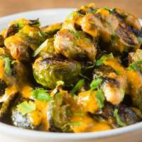 Burnt Brussels Sprouts · ivan's hot sauce