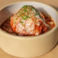 Giant Meatball · marinara + mozzarella + polenta  (not available gluten free)