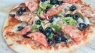 Vegetarian Pizza · Tomato, onion, mushroom, bell pepper, and olive.