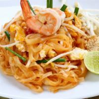 Pad Thai Noodles · Delicious small rice fried with egg, bean sprouts, peanuts and green onions.