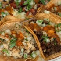 Chicken Breast Soft Taco (1) · With corn tortilla, salsa, onion and cilantro.