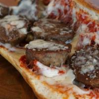 Hot Meatball Sub · Meatballs, italian cheeses, housemade marinara on fresh baked baguette