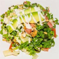 La Loggia Chopped Salad · chopped red leaf/grilled chicken/hearts of palm/pine nuts/tomatoes/avocado/lemon mustard vin...