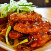 Korean Bbq Wings · Mouthwatering, Mild Korean BBQ Wings. Served with ranch on the side.