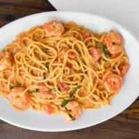 Angel Hair Pasta With Shrimp · Tomato, basil, garlic in a creamy sauce.