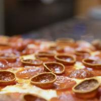 Pepperoni Trio Pizza · Classic Red Sauce, Mozzarella Cheese, Three different premium pepperoni's each with a unique...