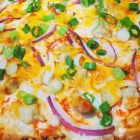 Buffalo Chicken Pizza · White sauce, original crust, mozzarella cheese, chicken, red onions, green onions, cheddar &...