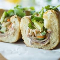 Old Skool Banh Mi Sandwich · Classic cold cuts Vietnamese sandwich. Pork loaf, Vietnamese ham, head cheese, pork pate, cu...