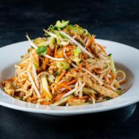 *Main Mein Salad · Cold Lo Mein Noodles with Bean Sprouts, Shredded Carrots, Scallions, Shredded Chicken, tosse...