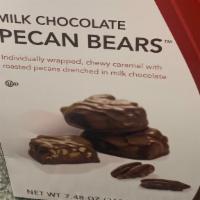 Bite-Sized Milk Chocolate Pecan Brown Bear · Individually wrapped, chewy caramel with roasted pecans drenched in milk chocolate. Certifie...