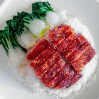 燒肉飯 / Roast Pork On Rice · Cooked over dry heat.