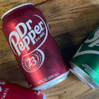 Soda (Can) · Coke, Diet Coke, Sprite, Dr. Pepper.