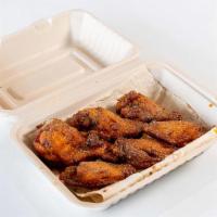 Dobrik'S Lemon Pepper Wings · 6 pcs. Jumbo Grilled Chicken Wings, with Lavash underneath, tossed in House-Made Lemon Peppe...