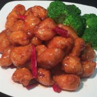 Orange Flavor Chicken · Hot and spicy. Served with steamed rice.