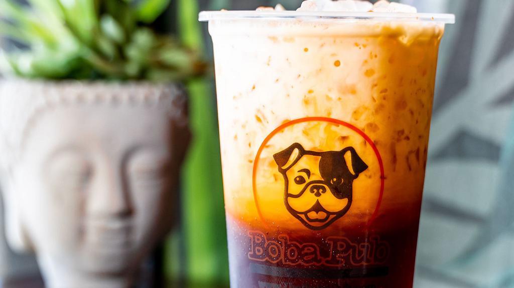 Thai Milk Tea · Our rich and freshly brewed Thai Tea is our #1 seller and best in the Valley! Only one sweetness level, but can reduce to 75% if added in SPECIAL INSTRUCTIONS