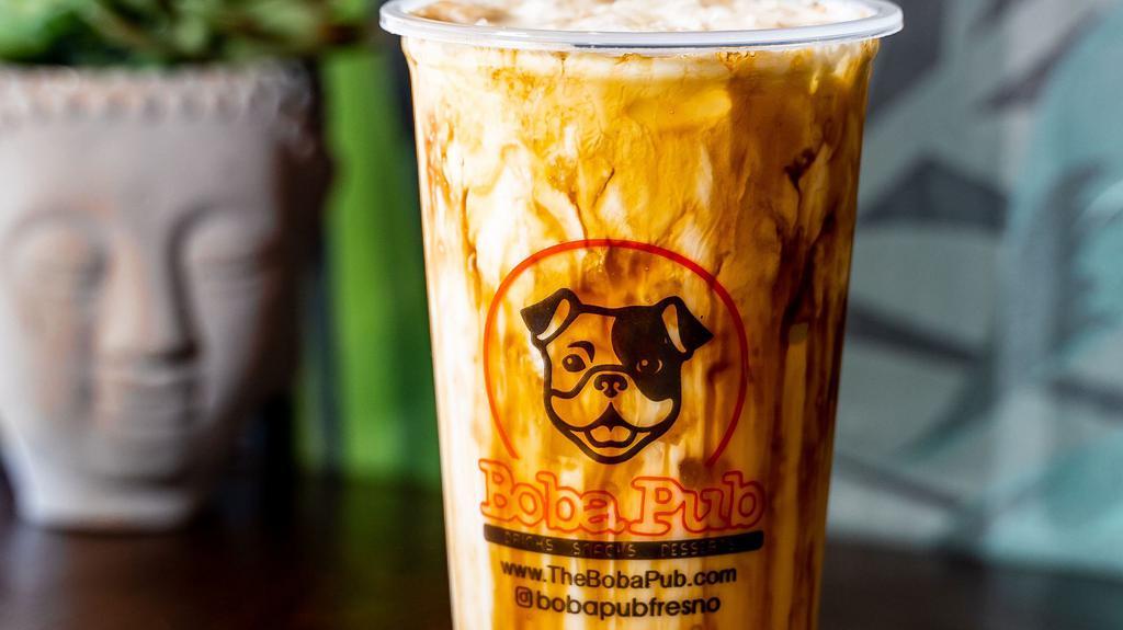 Brown Sugar (Boba) · A creamy black sugar ice cream like taste with specially handcrafted Tiger Boba on the bottom. (best brown sugar boba in Central Valley.