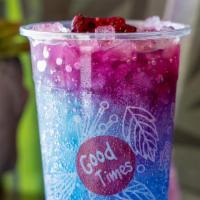 The Purp  · Fresh dragonfruit bits with our sparkling blueberry a must try