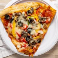 Combo Pizza · Pepperoni, sausage, onions, mushroom, bell peppers, and olives.